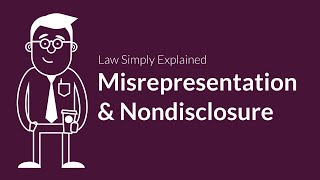 Misrepresentation and Nondisclosure  Contracts  Defenses amp Excuses [upl. by Helse]