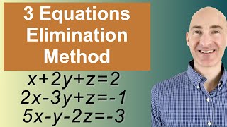 Solving Systems of 3 Equations Elimination [upl. by Ayiak246]