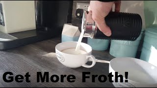 How to Get More Froth from Your Nespresso Coffee Aeroccino  Nespresso tips and help [upl. by Nay]